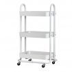 Artiss Storage Trolley Kitchen Cart 3 Tiers Rack Shelf Organiser Wheels White