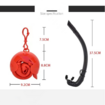 Diving Snorkel Portable Foldable Multi-color Silicone Freediving Snorkel For Swimming Diving Color Red
