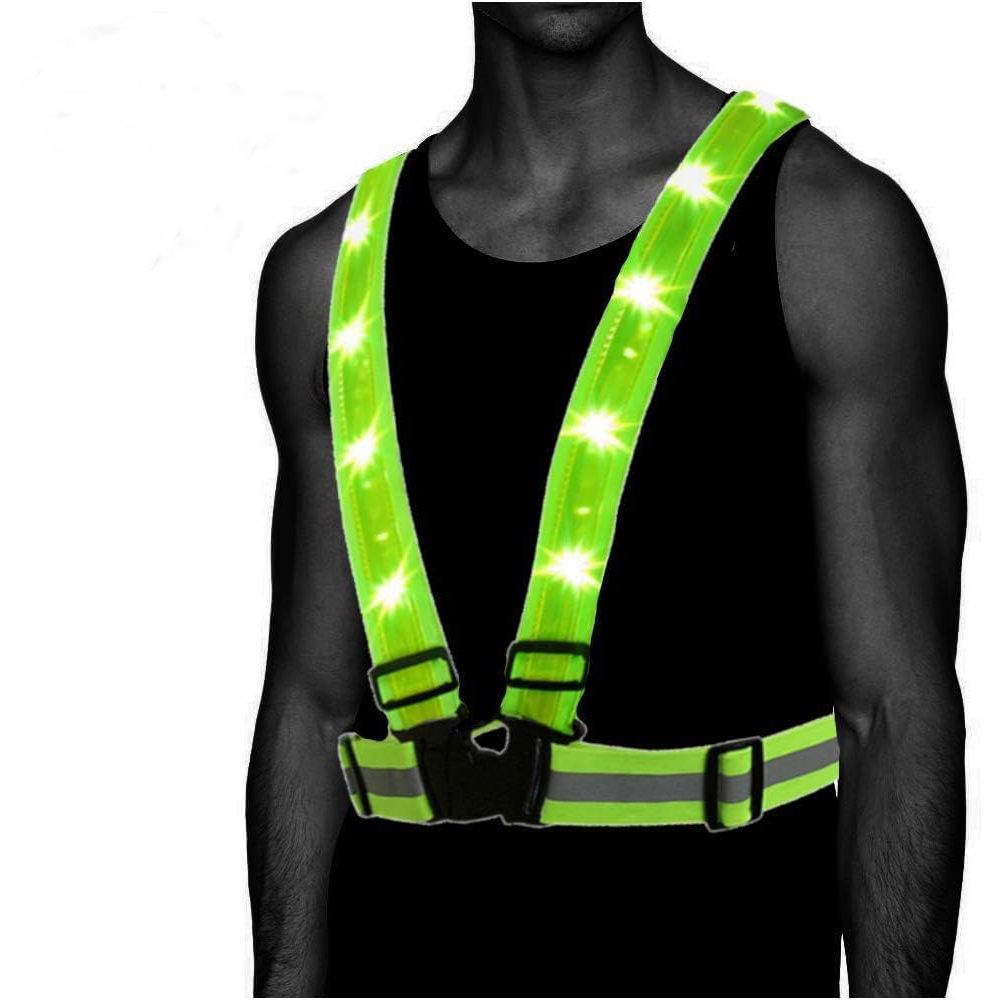 360° Rechargeable LED Reflective Vest and Belt for Running, Cycling, Hiking for Men, Women, Safe and Comfortable, Bright Lights for High Visibility