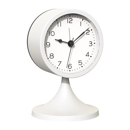 Alarm Clock, Small Retro Table Clock for Living Room Decor, Bedroom,Bedside, Shelf（White)