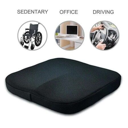 Non-Slip Memory Foam Cushion for Back Relief, Office Chair, Car Seat