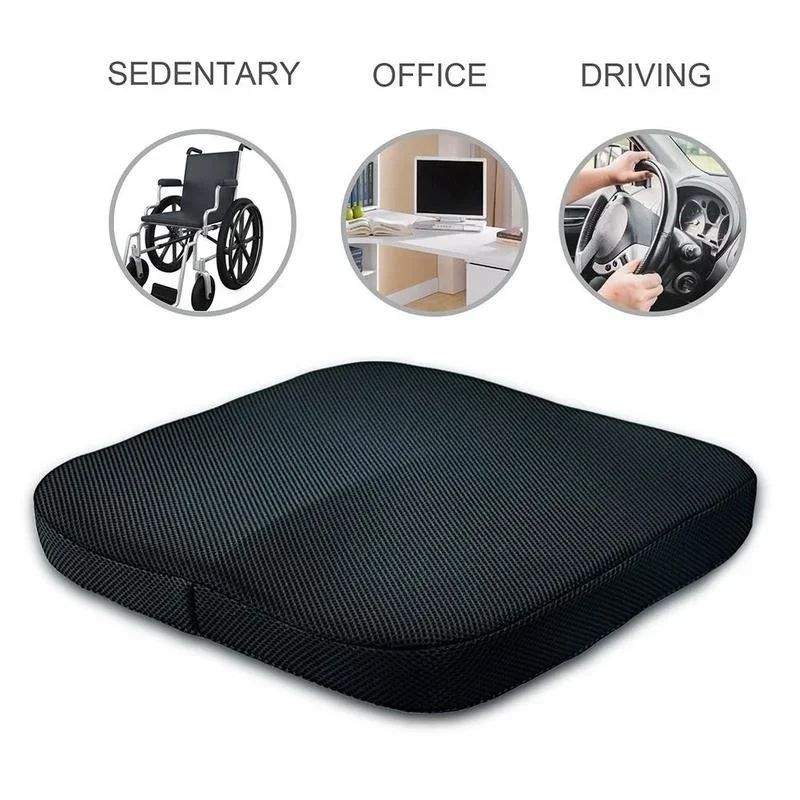 Non-Slip Memory Foam Cushion for Back Relief, Office Chair, Car Seat