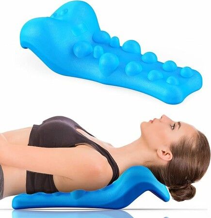 Neck and Shoulder Relaxing with Cervical Traction Device Neck Stretcher,Chiropractic Pillow Cervical Spine Alignment