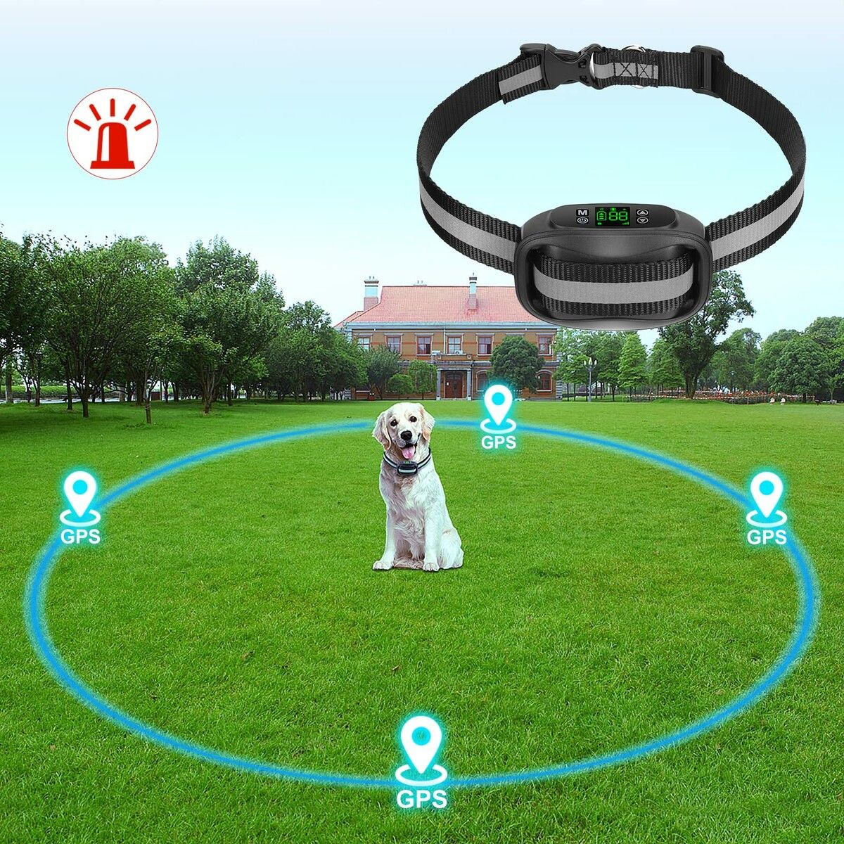 GPS Wireless Dog Fence,Electric Pet Containment System,Waterproof Rechargeable Collar with Beep/Vibration/Shock Correction Mode,Black