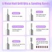 Electric Nail Drill-35000RPM Portable Acrylic Gel Polish Remover Nail Drill Machine with 6 Nail Bits,Professional Manicure Pedicure Polishing Tools for Home Salon,Purple