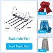 Magic Pants Hangers Space Saving for Trousers Scarves Slack (1 Pack with 5 Metal Clips)