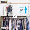 Magic Pants Hangers Space Saving for Trousers Scarves Slack (1 Pack with 5 Metal Clips)