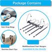 Magic Pants Hangers Space Saving for Trousers Scarves Slack (1 Pack with 5 Metal Clips)