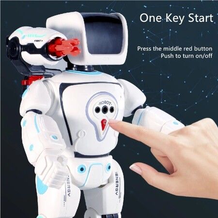 Smart Hydroelectric RC Robot with Voice Talk, Gesture Touch Sensing, Battle Mode, Bullet Launch, Remote Control, Kid Gifts