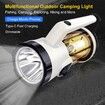 Outdoor LED Camping Lantern Spotlight Flashlight Searchlight Emergency Handheld Flood Light with Folding Hook Rechargeable