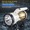 Outdoor LED Camping Lantern Spotlight Flashlight Searchlight Emergency Handheld Flood Light with Folding Hook Rechargeable