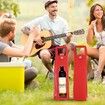 Wine Gift Bag,Reusable Leather Wine Tote Carrier,Single Bottle Champagne Beer Gift Bags Carrier for Birthday,Wedding,Picnic Party,Christmas Gifts (Red)