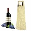Wine Gift Bag,Reusable Leather Wine Tote Carrier,Single Bottle Champagne Beer Gift Bags Carrier for Birthday,Wedding,Picnic Party,Christmas Gifts (Beige)