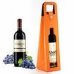 Wine Gift Bag,Reusable Leather Wine Tote Carrier,Single Bottle Champagne Beer Gift Bags Carrier for Birthday,Wedding,Picnic Party,Christmas Gifts (Orange)