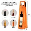 Wine Gift Bag,Reusable Leather Wine Tote Carrier,Single Bottle Champagne Beer Gift Bags Carrier for Birthday,Wedding,Picnic Party,Christmas Gifts (Orange)