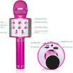 Wireless Bluetooth Kids Karaoke Microphone, 5 in 1 Portable Handheld Microphone with Adjustable Remix FM Radio for Boys Girls Birthday (Rose Red)