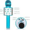 Wireless Bluetooth Kids Karaoke Microphone, 5 in 1 Portable Handheld Microphone with Adjustable Remix FM Radio for Boys Girls Birthday (Blue)