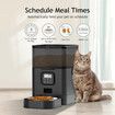 Automatic Cat Feeder WiFi Smart Pet Feeder with APP Control for Remote Feeding Timed Pet Feeder Dry Food Dispenser For Cats and Dogs (Black-6L)