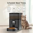 Automatic Pet Feeder Intelligent Schedule Meal Times Pet Feeder with Stainless Steel Bowl Pet Cats Dogs Dry Food Dispenser (Black-4L)