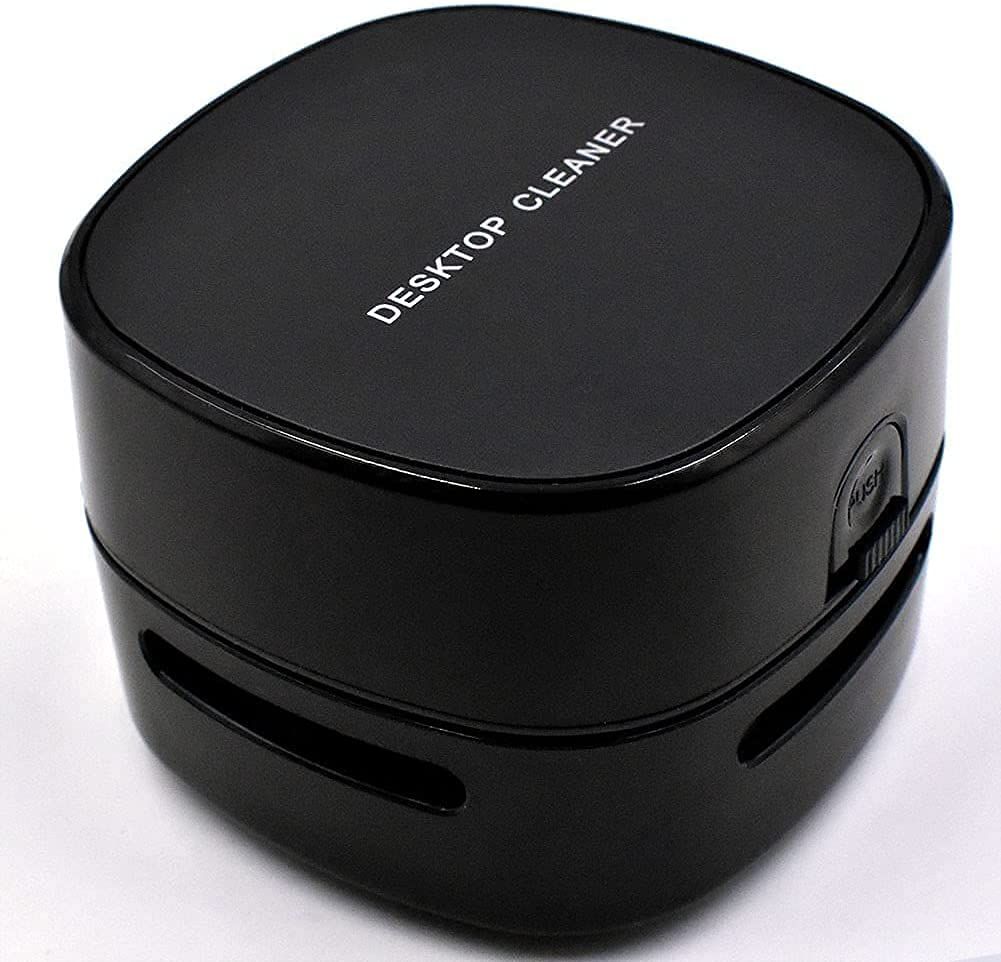 (Black)Desktop Mini Table dust Sweeper Energy Saving,High Endurance up to 90 mins,Cordless&360o Rotatable Design for Keyboard/Home/School/Office