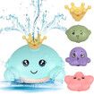 Bath Toy with 4 Water Spray(Random Color)Modes Light Up Octopus Bathtub Toys Auto-Rotating Water Sprinkler Pool Toys Color Light Blue