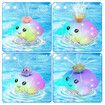 Bath Toy with 4 Water Spray(Random Color)Modes Light Up Octopus Bathtub Toys Auto-Rotating Water Sprinkler Pool Toys Color Light Blue