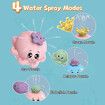 Bath Toy with 4 Water Spray(Random Color)Modes Light Up Octopus Bathtub Toys Auto-Rotating Water Sprinkler Pool Toys Color Pink