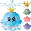 Bath Toy with 4 Water Spray(Random Color)Modes Light Up Octopus Bathtub Toys Auto-Rotating Water Sprinkler Pool Toys Color Blue