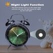 Loud Alarm Clock for Heavy Sleepers Double Bell Retro 4.5 Inch Silent Non Ticking Quartz with Backlight Metal Dial Alarm Clock for Bedrooms Bedside (Green)