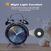 Loud Alarm Clock for Heavy Sleepers Double Bell Retro 4.5 Inch Silent Non Ticking Quartz with Backlight Metal Dial Alarm Clock for Bedrooms Bedside (Blue)