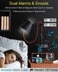 Alarm Clock for Bedroom/Office, Small Digital Clock with Bluetooth Speaker, Desk Clock with Dual Alarm, Snooze, Mirror LED Display (Blue)