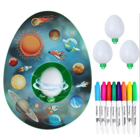 Easter Egg Decorator Kit - Includes 8 Colorful Quick Drying Non Toxic Markers And 3 Egg