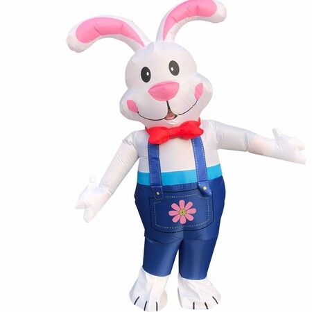 150190cm Inflatable Easter Bunny Costume Blow up Bunny Rabbit  Fancy Dress Costume For Men Women Unisex Bunny Jumpsuit Cosplay Party Costume