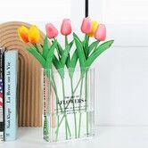 Book Vase for Flowers,Book Lovers Gifts,Aesthetic Room Decor Cute Flower Vase,Office Decor (Clear)