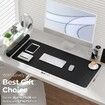 Non Slip Desk Pad, PU Leather Desk Protector for Keyboard and Mouse, Office and Home, 90 x 45 cm, Black