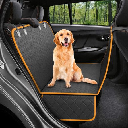 Pets Dog Car Seat Cover for Back Seat Car Seat Protector Dog Hammock for Car - Waterproof Cover for Trucks, Sedans & SUVs( Orange-137*147cm)