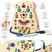 Montessori Activity Board for Kids Ages 4+, Light Switch Push Button Toys, Wooden Sensory Board