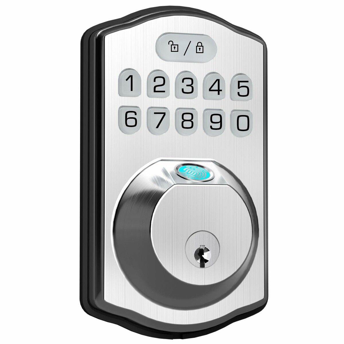 Smart Fingerprint Keyless Entry Door Lock with Keypad Smart Deadbolt Lock for Front Door with Door Lock Easy Installation (Color  Silver)