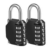 2PACK Combination Lock, 4 Digit Padlock for School Gym Sports Locker, Fence, Toolbox, Case, Hasp Cabinet Storage 32mmSHACKLE Black