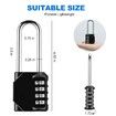 Combination Lock 4 Digit Combination Padlock for School Gym Sports Locker, Fence, Toolbox, Case, Hasp Cabinet Storage (60mm Long Shackle, 1 Pack, Black)