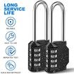 Combination Lock 4 Digit Combination Padlock for School Gym Sports Locker, Fence, Toolbox, Case, Hasp Cabinet Storage (60mm Long Shackle, 1 Pack, Black)