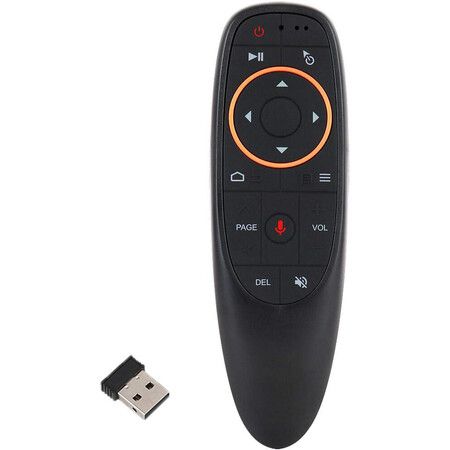 2.4G RF Wireless Voice Remote Control with 6-Axis Gyroscope IR Learning, USB Air Mouse Remote for PC, Smart TV, Android, TV, Box, HTPC, Laptop, Projector, Android Windows