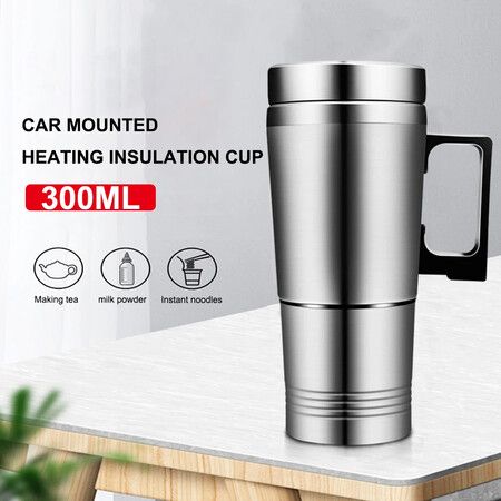 24V Car Heating Water Cup Electric Kettle With Inner Tank Vacuum Flask For Car Truck Travel USB Heating Cup Electric Car Kettle