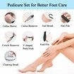 Callus Remover for Feet,13-in-1 Professional Pedicure Tools Foot Care Kit,Foot Scrubber Electric Feet File Pedi for Hard Cracked Dry Dead Skin,3 Rollers,2 Speed,Battery Display (Blue)
