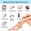 Callus Remover for Feet,13-in-1 Professional Pedicure Tools Foot Care Kit,Foot Scrubber Electric Feet File Pedi for Hard Cracked Dry Dead Skin,3 Rollers,2 Speed,Battery Display (White)