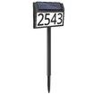 Solar Address Sign Lighted House Numbers Waterproof,Solar Powered LED Illuminated Address Plaques with Stakes,3-Color in 1 Address Number