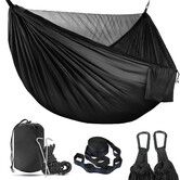 Camping Hammock,Lightweight Double Hammock,Hold Up to 772lbs,Portable Hammocks for Indoor,Outdoor,Hiking,Camping,Backpacking,Travel,Backyard,Beach Black