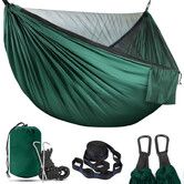 Camping Hammock,Lightweight Double Hammock,Hold Up to 772lbs,Portable Hammocks for Indoor,Outdoor,Hiking,Camping,Backpacking,Travel,Backyard,Beach (Dark Green)