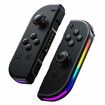 Replacement Controller for Switch with RGB LED Adjustable Turbo Motion Control Wake-Up and Screenshot Features in Black