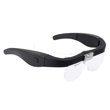 Rechargeable Head Magnifier, Lens Magnifier with 2 LED Lights and Detachable Lenses 1.5X, 2.5X, 3.5X, 5X, Best Magnifiers for Reading